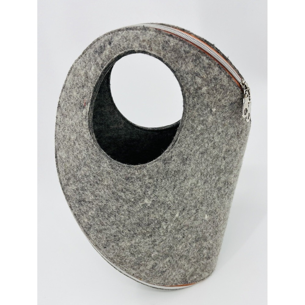Josh Jakus UM Bag Grey Wool Felt Sculptural Designer Purse Handbag